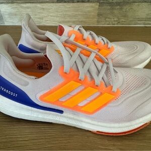 Adidas Ultraboost White with Orange and Blue Accents